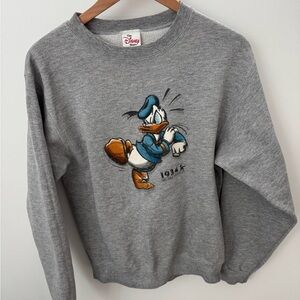 Disney Gray Crewneck Sweater with Donald Duck
